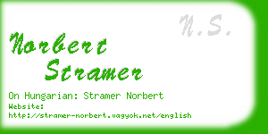 norbert stramer business card